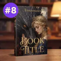 A book cover mockup showing a blonde woman looking downwards in a solemn expression, leaning against a dark, majestic dragon under a cloudy sky.