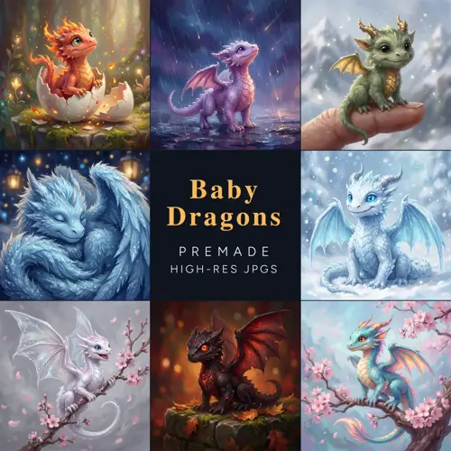 Premade Baby Dragon Art Pack