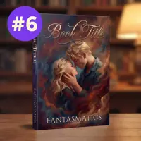 A variation of the book cover with an emotional embrace. The woman rests her hand on the man's cheek, and the entire scene is enveloped in soft, magical blue and red tones.